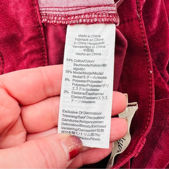 Madewell 10" High Rise Skinny Size 28 Velvet Pants Holiday Party Stretch - Picture 5 of 12